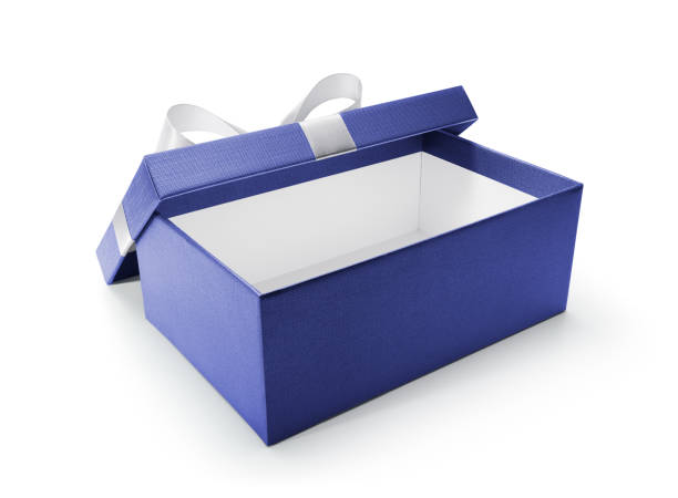 istock Blue open gift box isolated on white background - Clipping path included 1251490992