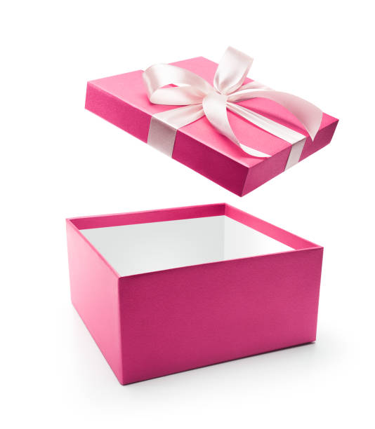 istock Pink open gift box isolated on white background 1251490993