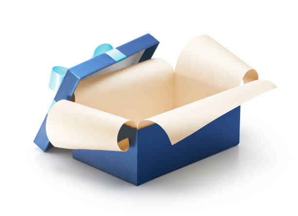 istock Blue open gift box isolated on white background - Clipping path included 1251491010