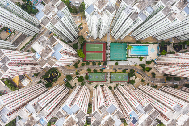 istock Crowded apartment block in Kowloon, Hong Kong 1251492811