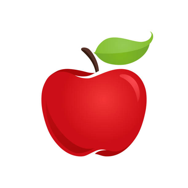 ikona wektora wektora w stylu płaskim apple - apple stock illustrations