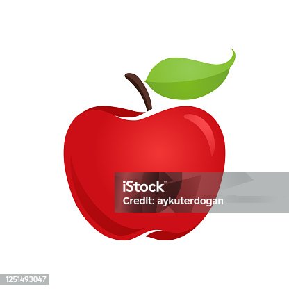 istock Apple Flat Style Vector Icon 1251493047