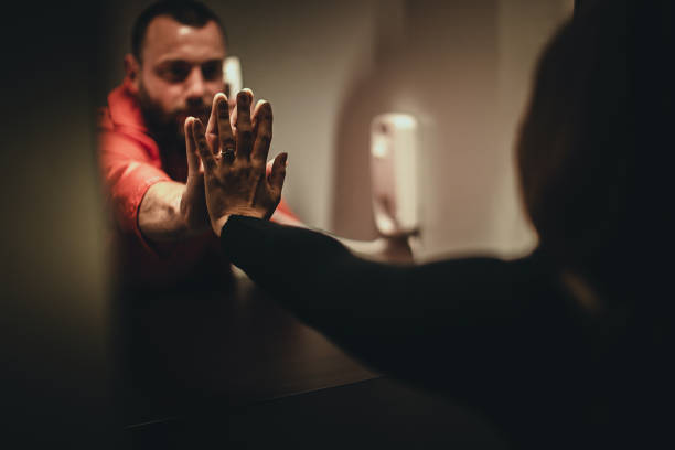 Woman visit her husband in prison