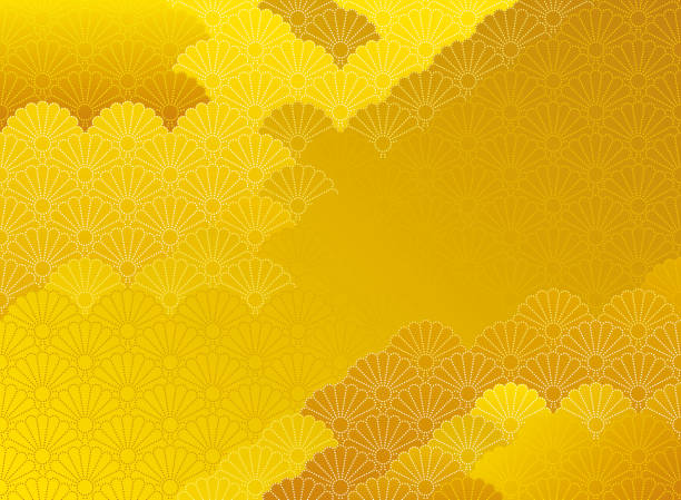 Chrysanteum flower dot wave. Japanese traditional pattern background clothing patterns stock illustrations