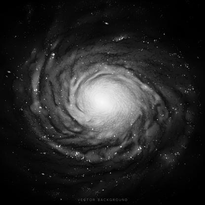 Space black and white background with realistic astronomical object in cosmos. Elements of this image furnished by NASA