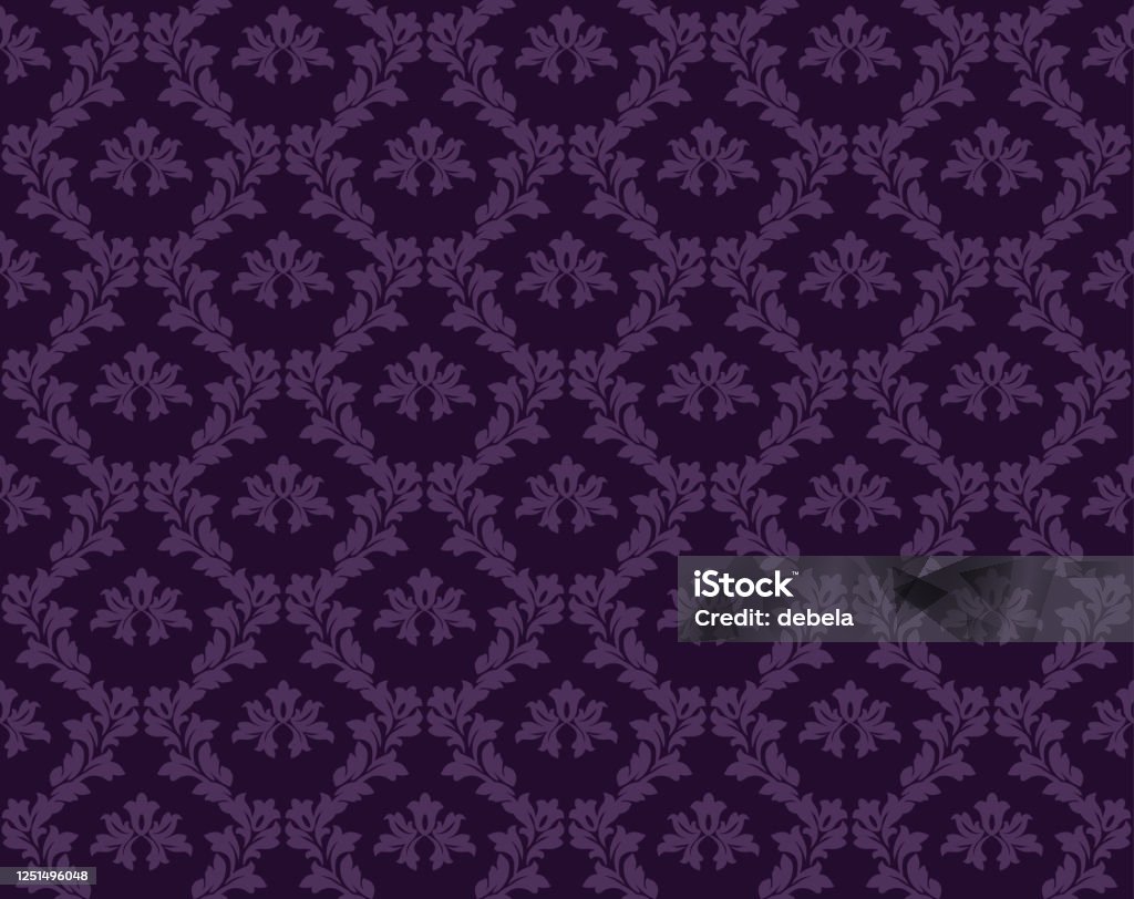 Purple Damask Luxury Decorative Textile Pattern Stock Illustration ...