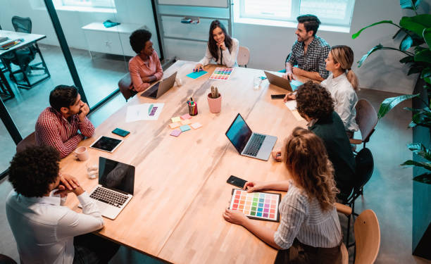 istock Creative business people working on business project in office. 1251502257