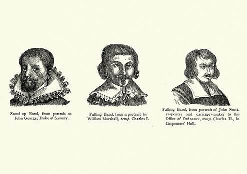 Examples Of 17th Century Mens Band Collars Fashion Stock Illustration -  Download Image Now - iStock