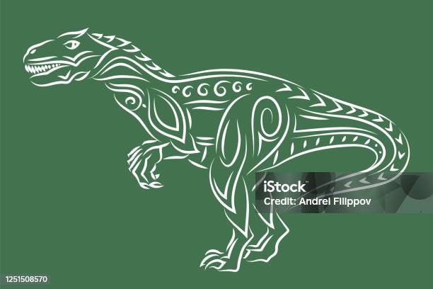 Ilustración de Arte Tribal Lineal Dibujado A Mano Con Raptor y más Vectores  Libres de Derechos de Velociraptor - Velociraptor, Dibujar, Dinosaurio -  iStock