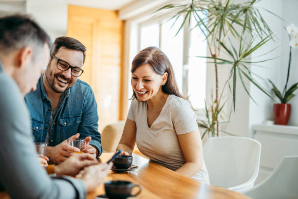 istock Friends having good time together, drinking coffee, portrait, copy space. 1251514344