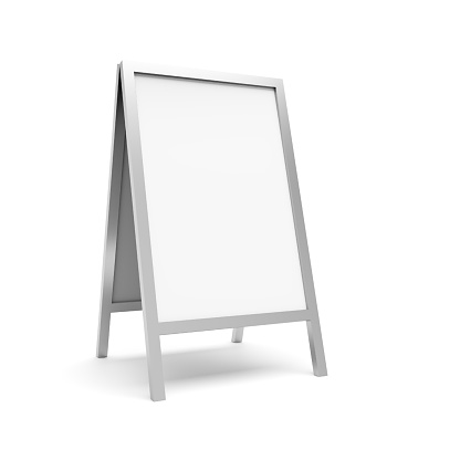 whiteboard billboard advertising blank white marketing 3D