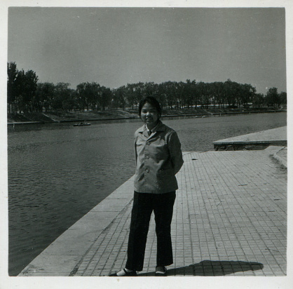 1970s China young girl portrait monochrome old photo