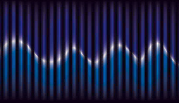 abstrakcyjna kolorowa rytmiczna fala dźwiękowa - audio electronics stock illustrations