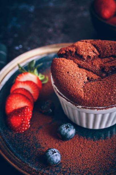 istock Chocolate Souffle Served with Strawberries 1251520382