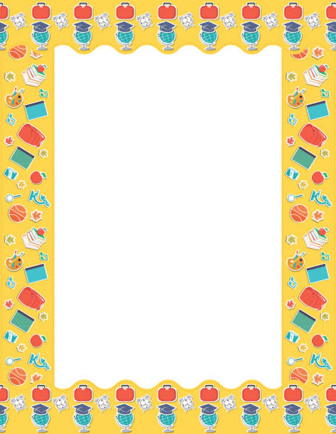 Bulletin Board Banner Frame For The Classroom : Back To School Theme Fun Bulletin Board banners for the classroom. Banners are repeating at edges. File is created in CMYK and comes with a high resolution jpeg, suitable for printing. Print, cut and tape for bulletin boards. teacher borders stock illustrations