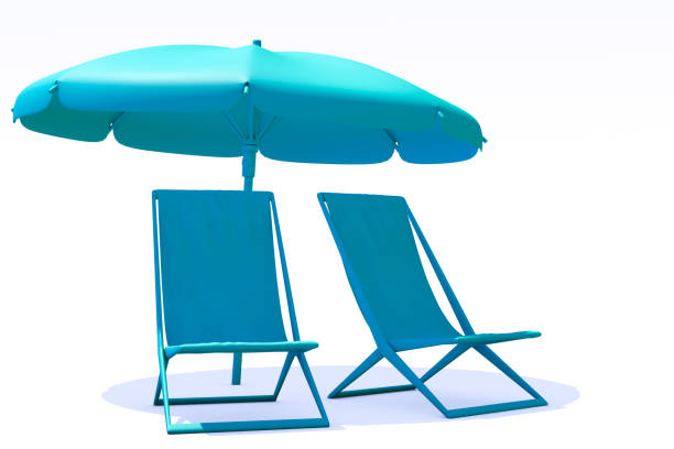 View of straw umbrellas at beach.