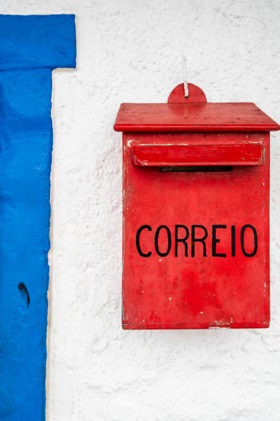 istock Vintage mail office box with portuguese word 