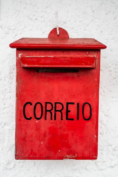 istock Vintage mail office box with portuguese word 