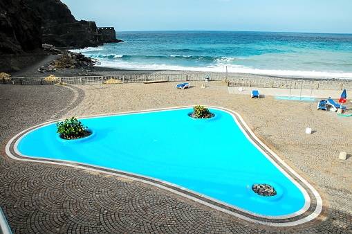 Blue Swimming Pool near the Atlantic Ocean