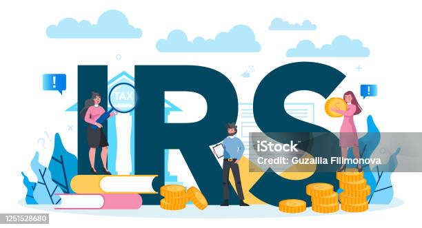 Irs Typographic Header Conceptfinancial Bill Financial Legislation Compliance Monitoring Stock Illustration - Download Image Now