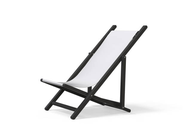istock Folding  deckchair or beach chair mock up on isolated white background, 3d illustration 1251530270