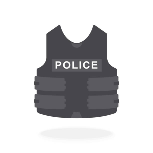 istock Police Bullet Proof Vest Sign Vector illustration Black silhouette Icon. 1251531136