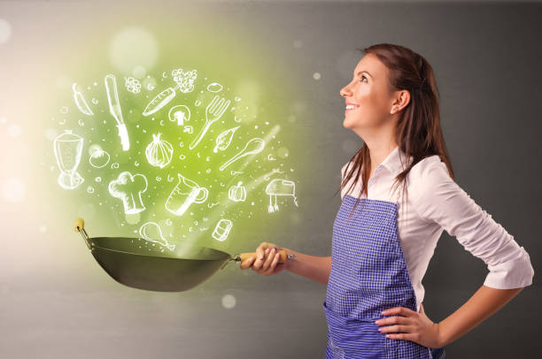 istock Cook with green doodle vegetables 1251543098