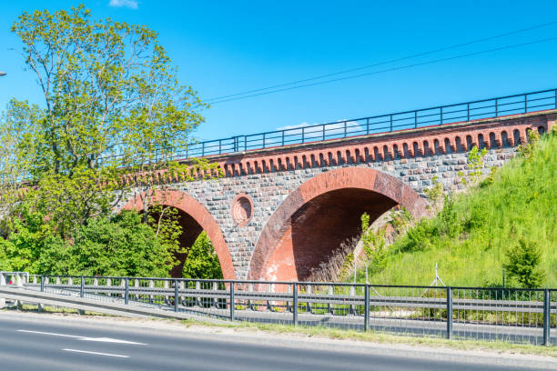 istock Railway bridge over the Lyna River in Olsztyn. 1251544920