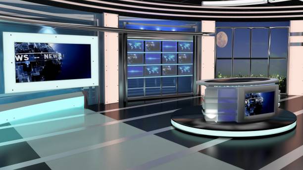 Virtual Tv Studio News Set 276 3d Rendering Stock Photo - Download Image  Now - News Studio, Backgrounds, Television Studio - iStock