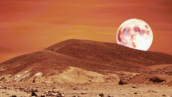 Extraterrestrial red planet landscape