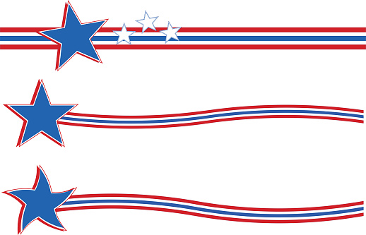 Stars and stripes with red, white and blue - vector illustration