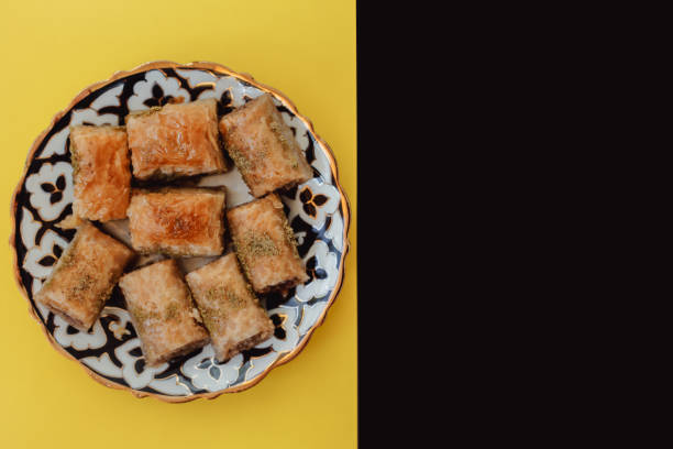 istock Turkish ramadan dessert Baklava with pistachio 1251550133