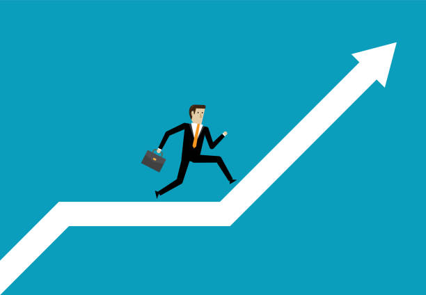istock Business people run on the chart to reach their goals 1251550504