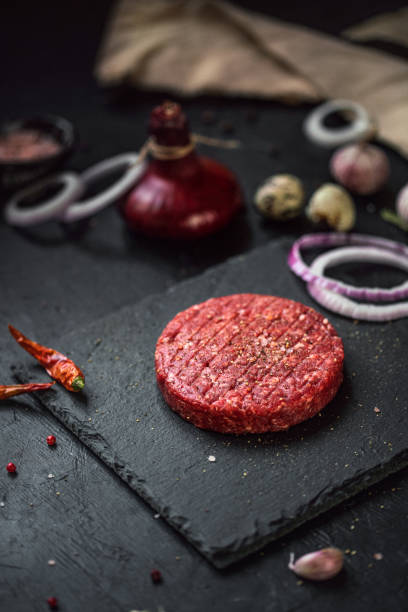istock Minced beef burgers with spices and ingredients 1251551972