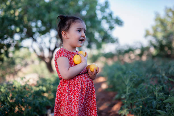 dziewczyna niosąca cytrynę w ramionach - beautiful people citrus fruit fruit zdjęcia i obrazy z banku zdjęć