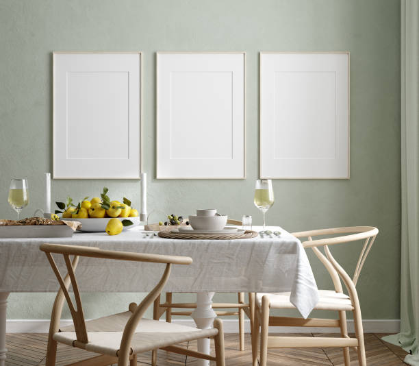 istock Mock up frame in home interior background, Scandinavian style 1251560638