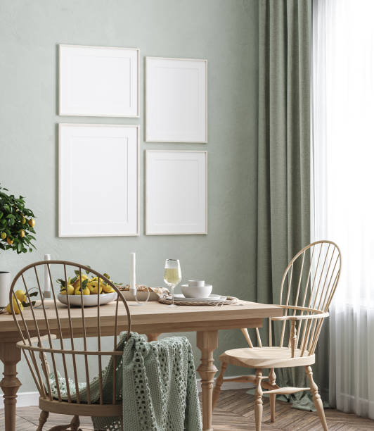 Mock up frame in home interior background, Scandinavian style