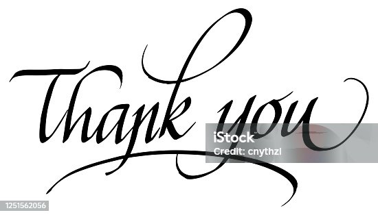 istock Thank You! Calligraphic Inscription. Calligraphic Lettering Design Template. Creative Typography for Greeting Card, Gift Poster, Banner etc. 1251562056
