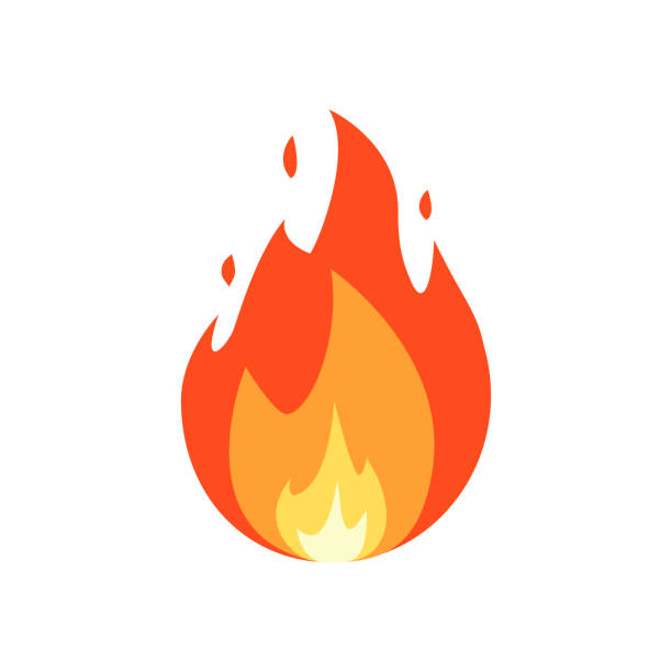 illustrations, cliparts, dessins animés et icônes de vecteur d’incendie isolé - flamme
