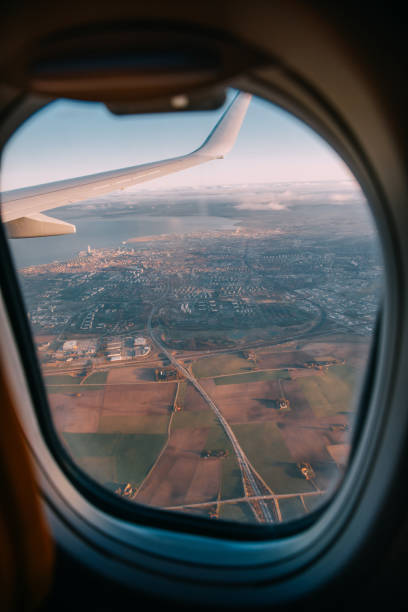 istock The airplane flying over Gdansk. 1251571082