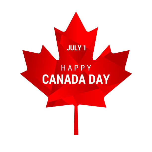 Canada day. Vector web banner in the abstract style of low poly with Maple leaf. Illustration, happy Canada day July 1 poster for social media and networks. Canada day. Vector abstract banner in the style of low poly with Maple leaf. Illustration, happy Canada day July 1 poster for social media and networks canada-flag-line stock illustrations