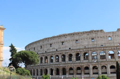 Colosseum rome a famous tourist destination and rome landmark once used for gladiators fight a famous tourist destination