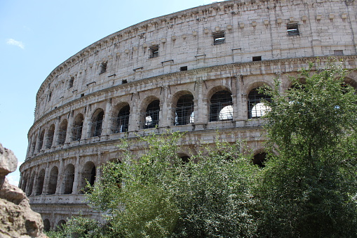 Colosseum rome a famous tourist destination and rome landmark once used for gladiators fight a famous tourist destination