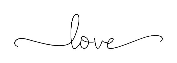 Love Modern Calligraphy Script Love Stock Illustration - Download Image ...