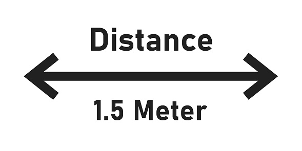 Social distance. Keep distance isolated icon. Vector distancing sign symbol.