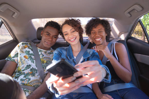 istock Group of young people having fun during travel 1251585598