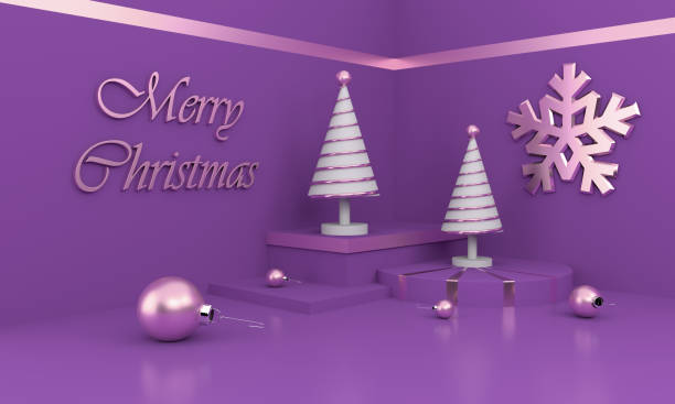 istock Merry Christmas postcard . Christmas golden tree . 3D rendering . 3D illustration 1251588388