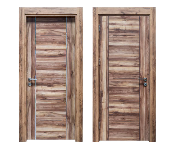 istock Wooden interior door back view and front view 1251588441