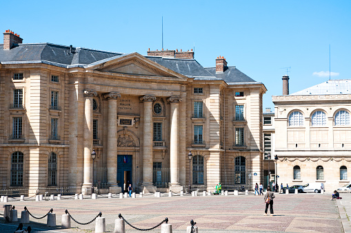 London, UK- May 3, 2022: The entrance for Methodist Central Hall Westminster in London