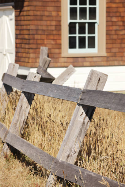 Rustic Leaning Wood Fence Cedar Shake Building